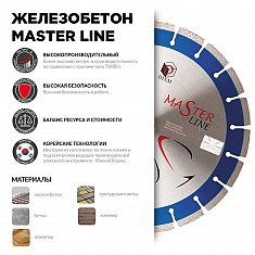 Характеристики и применение сегментного алмазного круга Diam Master Line 1A1RSS Железобетон 600 мм