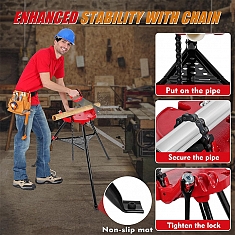 Применение универсальных складных трубных верстаков-треног с цепными тисками Remmers Tristand 1/8-6