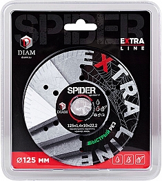 Упаковка алмазного диска Diam Extra Line Turbo Spider 125 мм